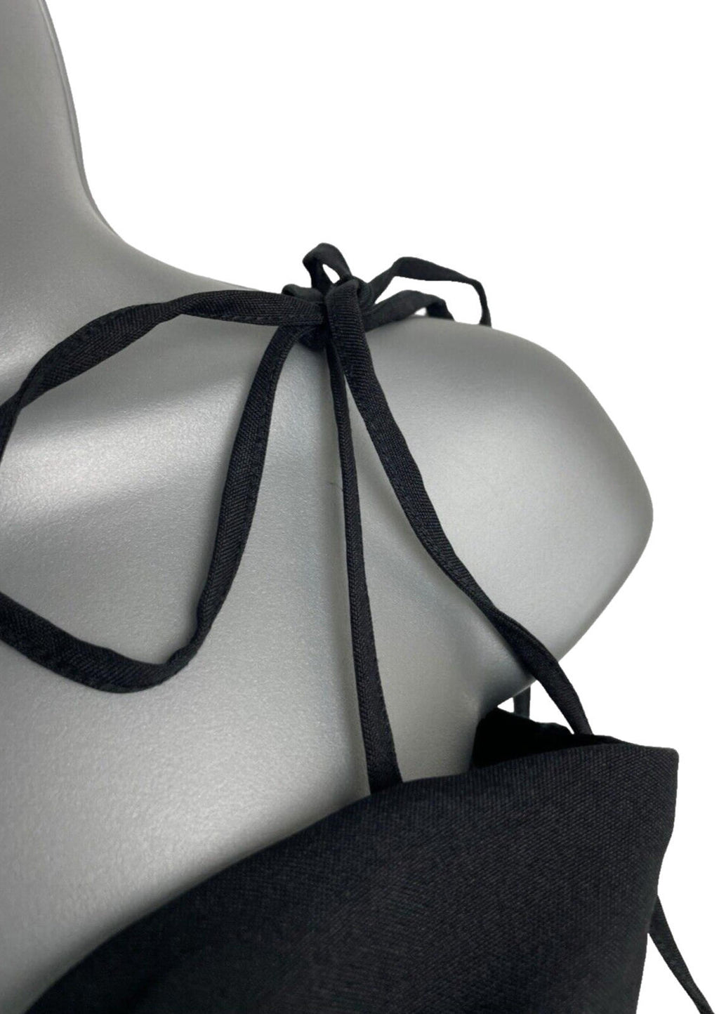 Black Structured Top Tie Shoulder Detail Hook & Loop Close Women’s UK Size S