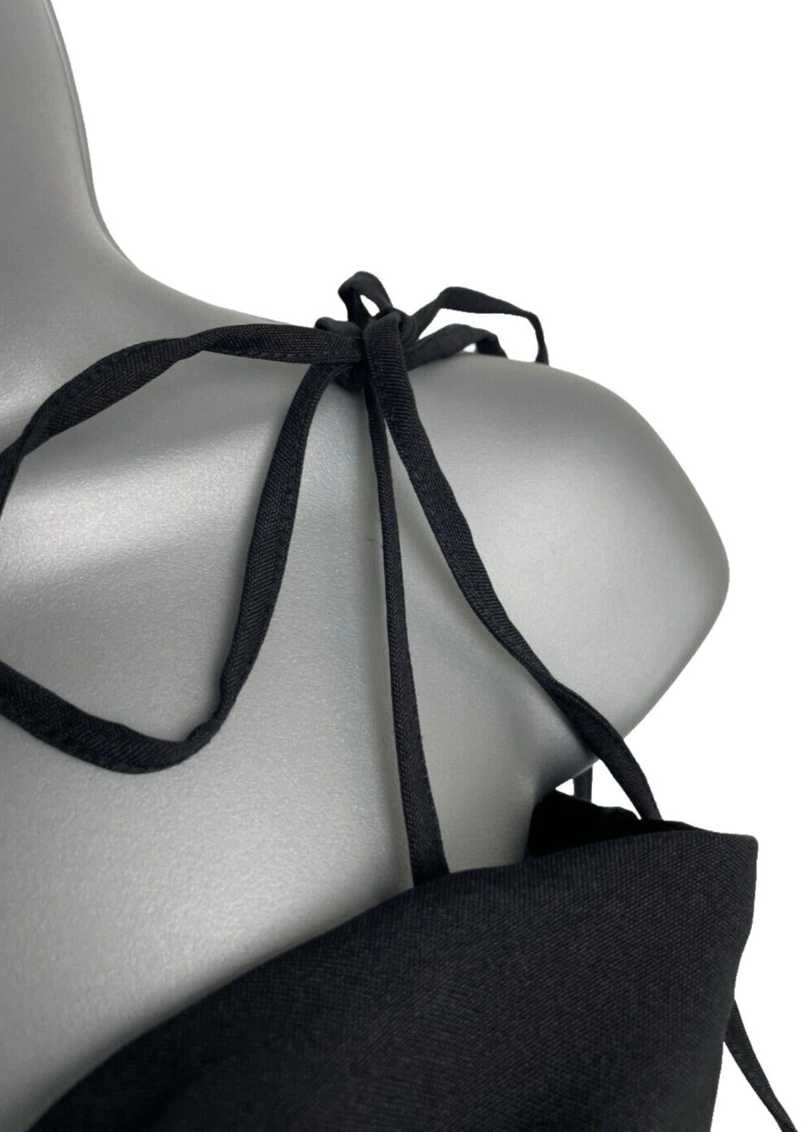 Black Structured Top Tie Shoulder Detail Hook & Loop Close Women’s UK Size S