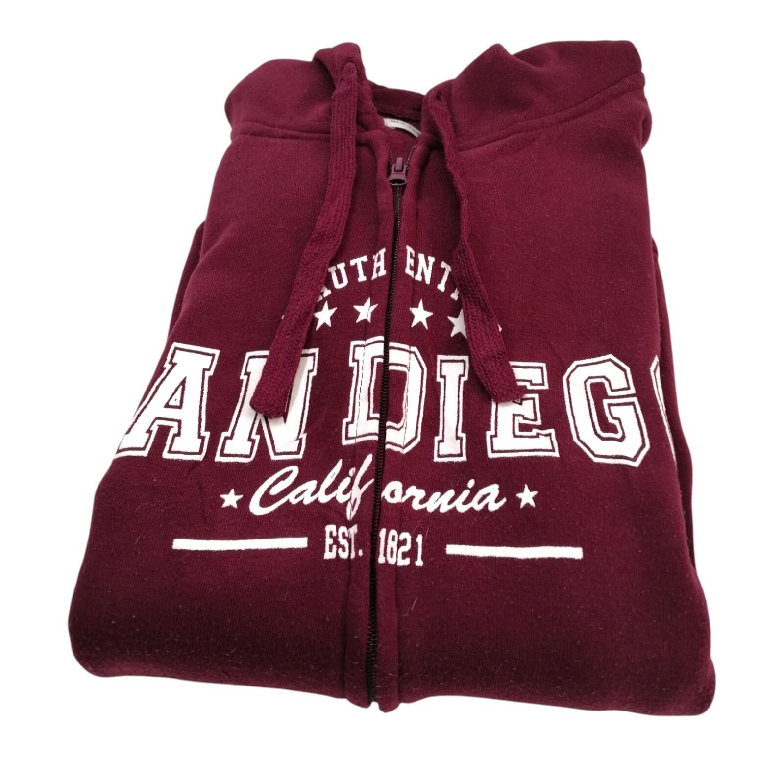 San Diego Zip Hoodie Men's UK Size XXL Red Jersey Hooded Jacket Pockets Sports