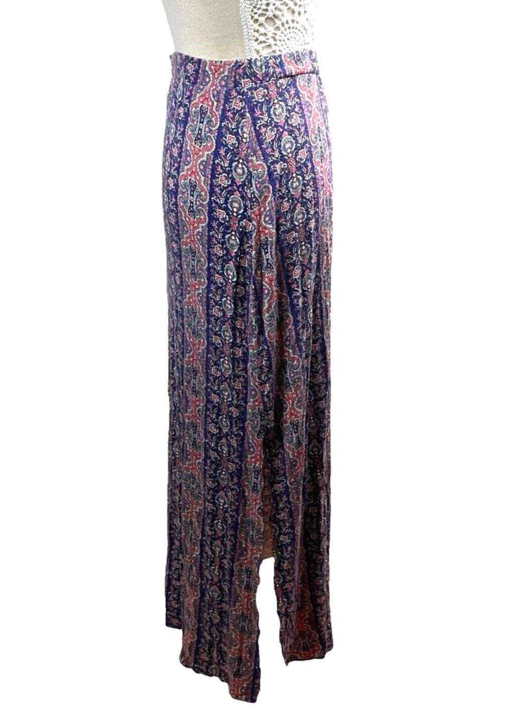 r.2.d Blue Maxi Skirt High Waist Side Slit Women’s UK Size M