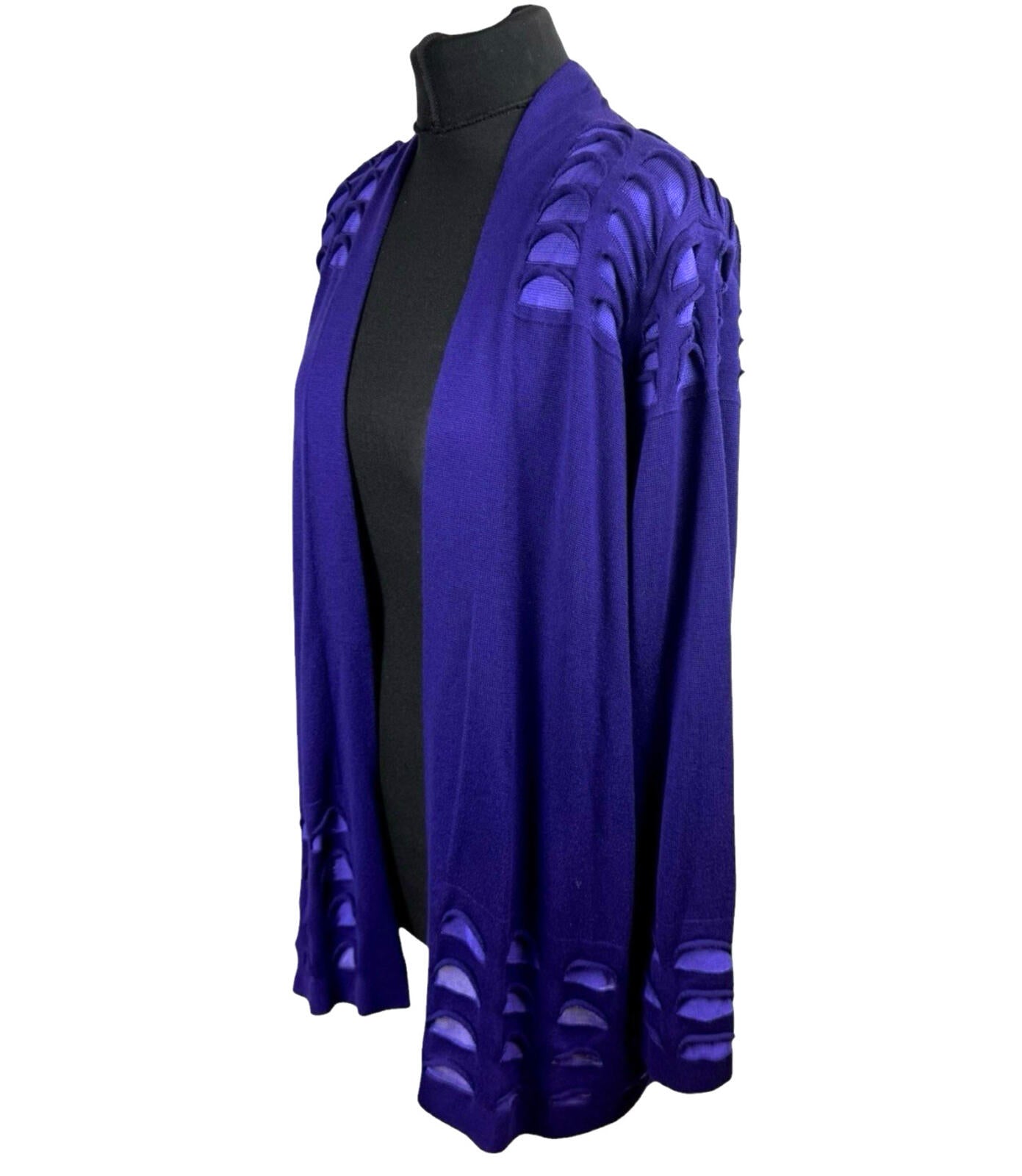 Marks & Spencer Cardigan Women’s UK Size 18 Mid Length Lightweight Mesh Purple
