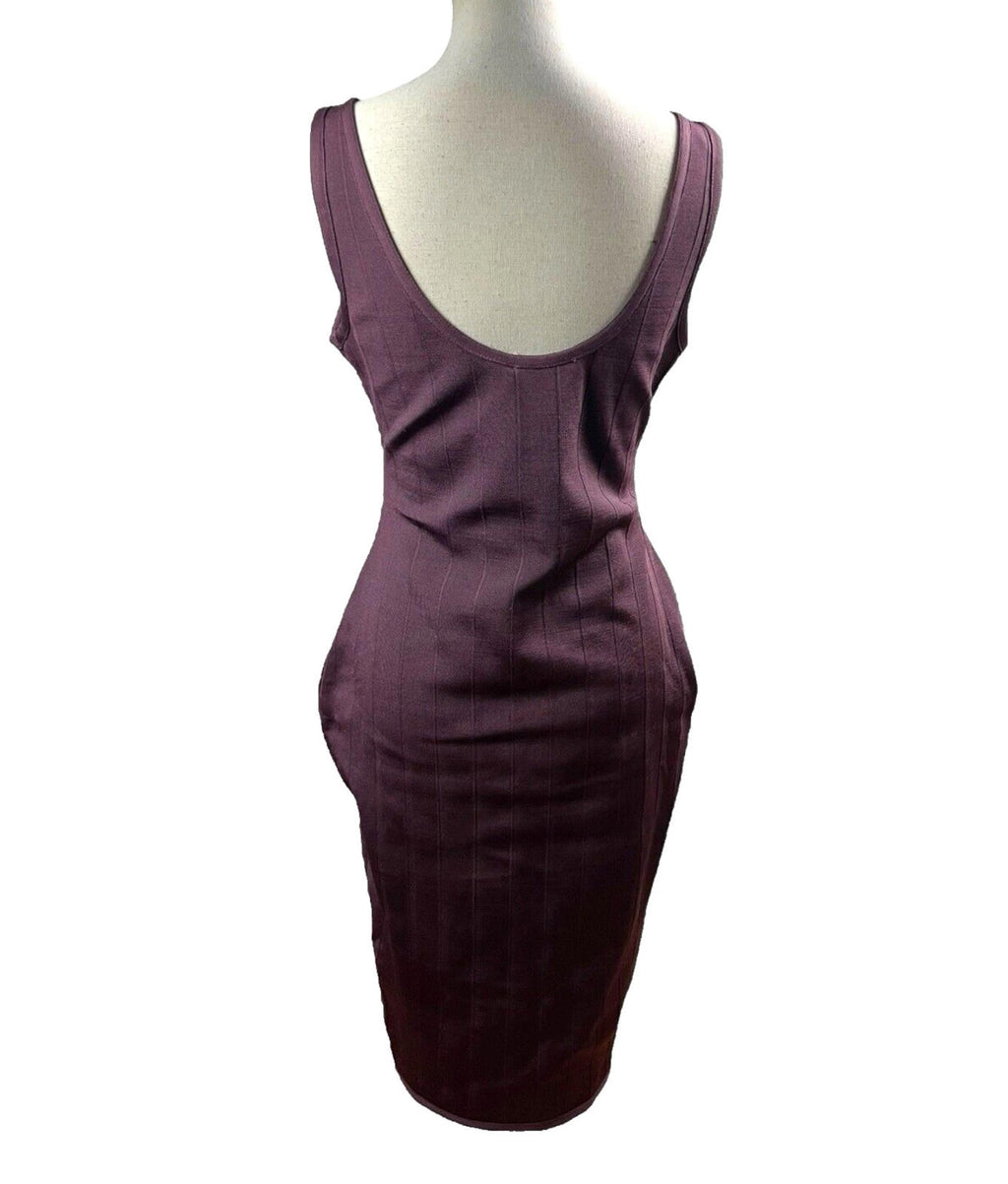 Missguided Bodycon Dress Deep Purple Stretch Women’s UK Size 12
