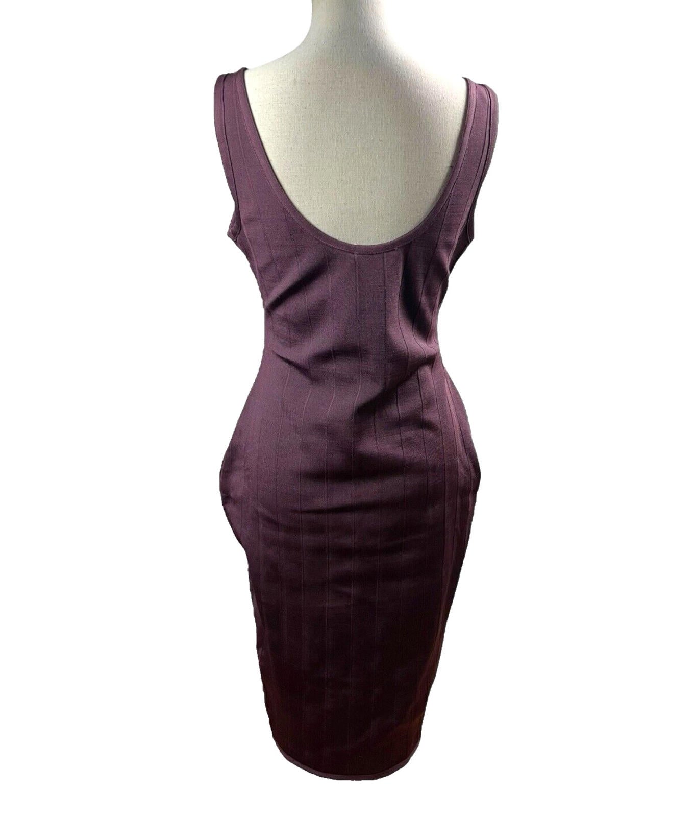 Missguided Bodycon Dress Deep Purple Stretch Women’s UK Size 12