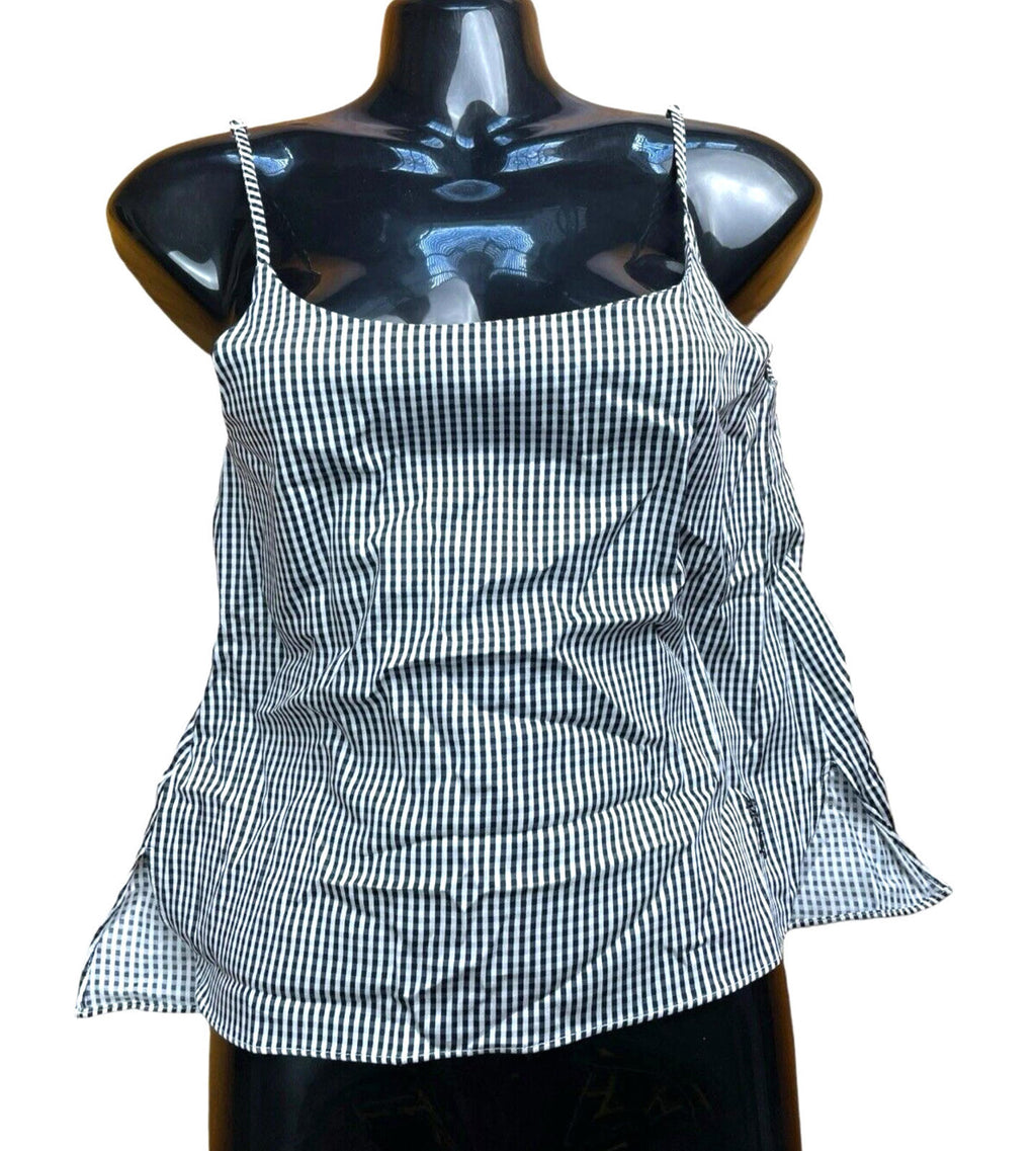 Les Girls Les Boys Cami Top Women's UK Size XS Gingham Relaxed Fit