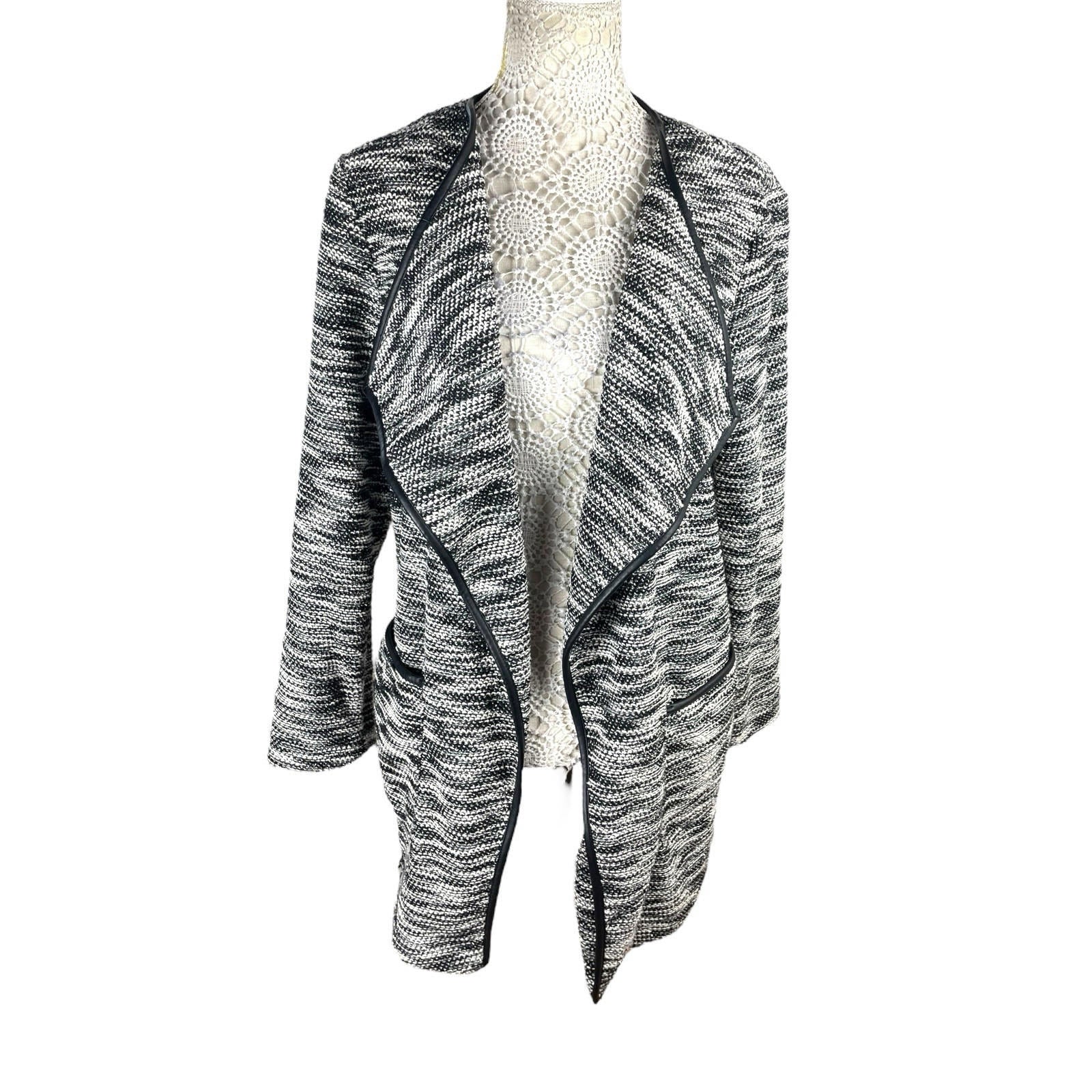 Thin Jacket George Black And White Open Front Women’s UK Size 16
