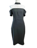 River Island Black Midi Dress Off Shoulder Collared Women’s UK Size 12