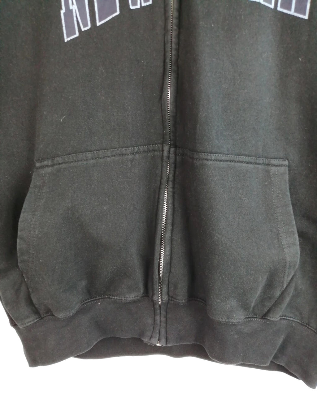 New York Hoodie Men's Size XL Black Jersey Hooded Pockets Zip Front