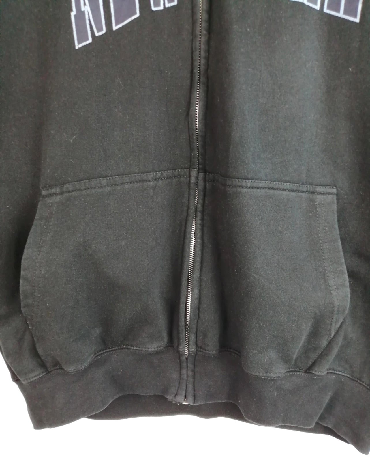 New York Hoodie Men's Size XL Black Jersey Hooded Pockets Zip Front