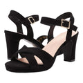 Dream Pairs Shoes Black Suede Open Toe Block Heel Women’s UK Size 6 EU 39