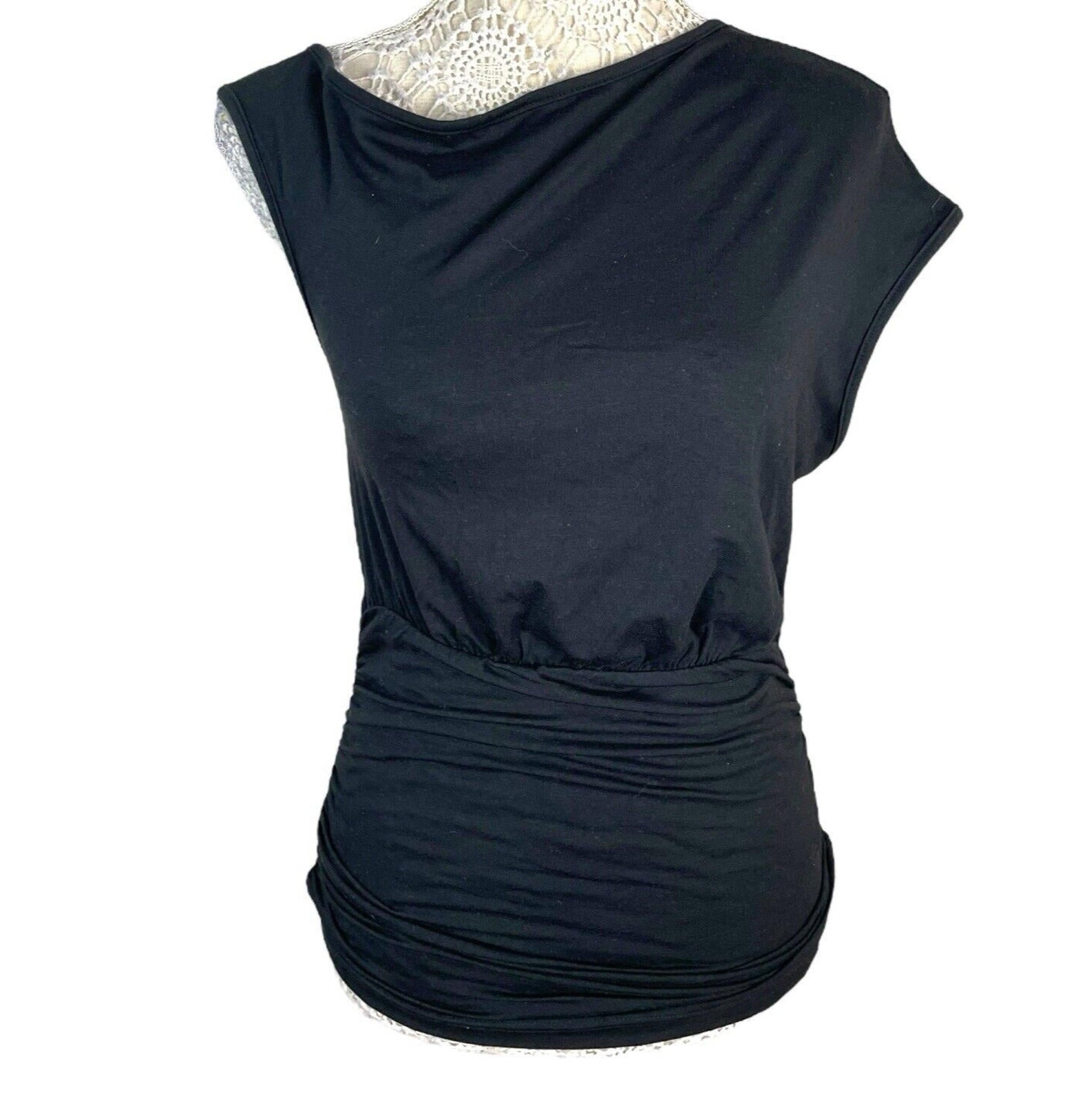 Pretty Little Thing Black Asymmetric Strap T-shirt Top Women’s UK Size 8