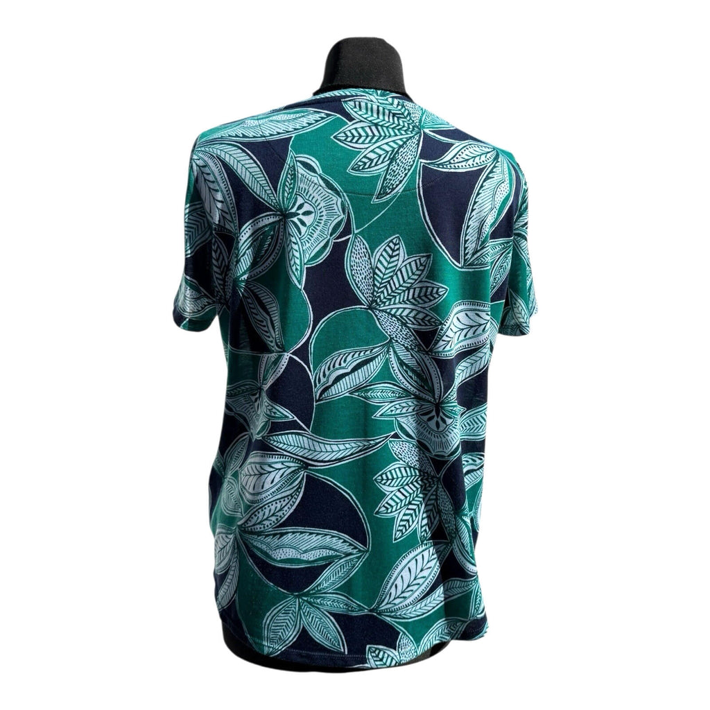 Marks & Spencer Green T-shirt Blouse Leaf Print Lightweight Women’s UK Size 14