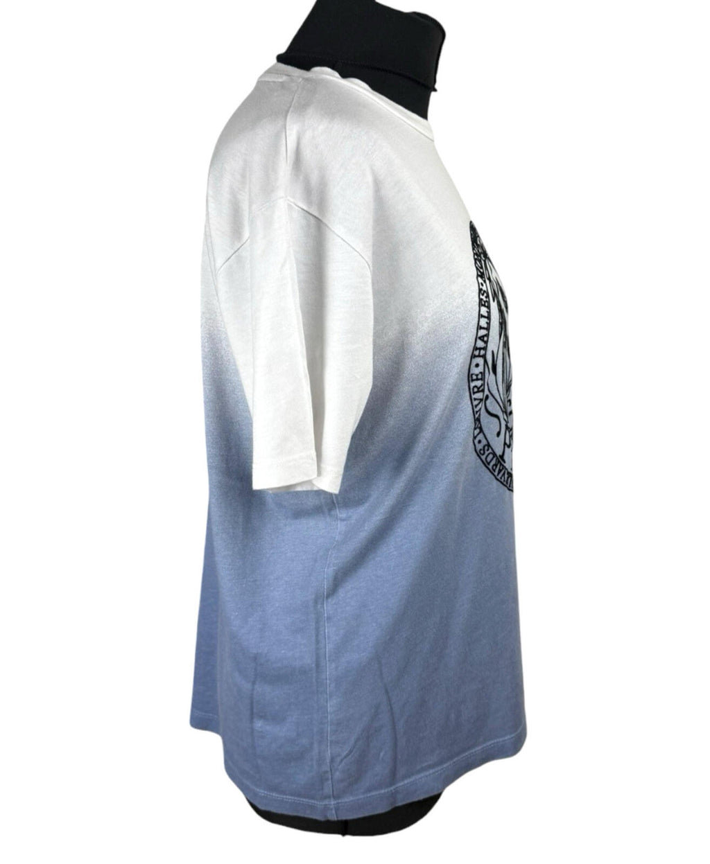 TU Textured Paris T-shirt Short Sleeve Women’s UK Size 10 Ombré White Blue