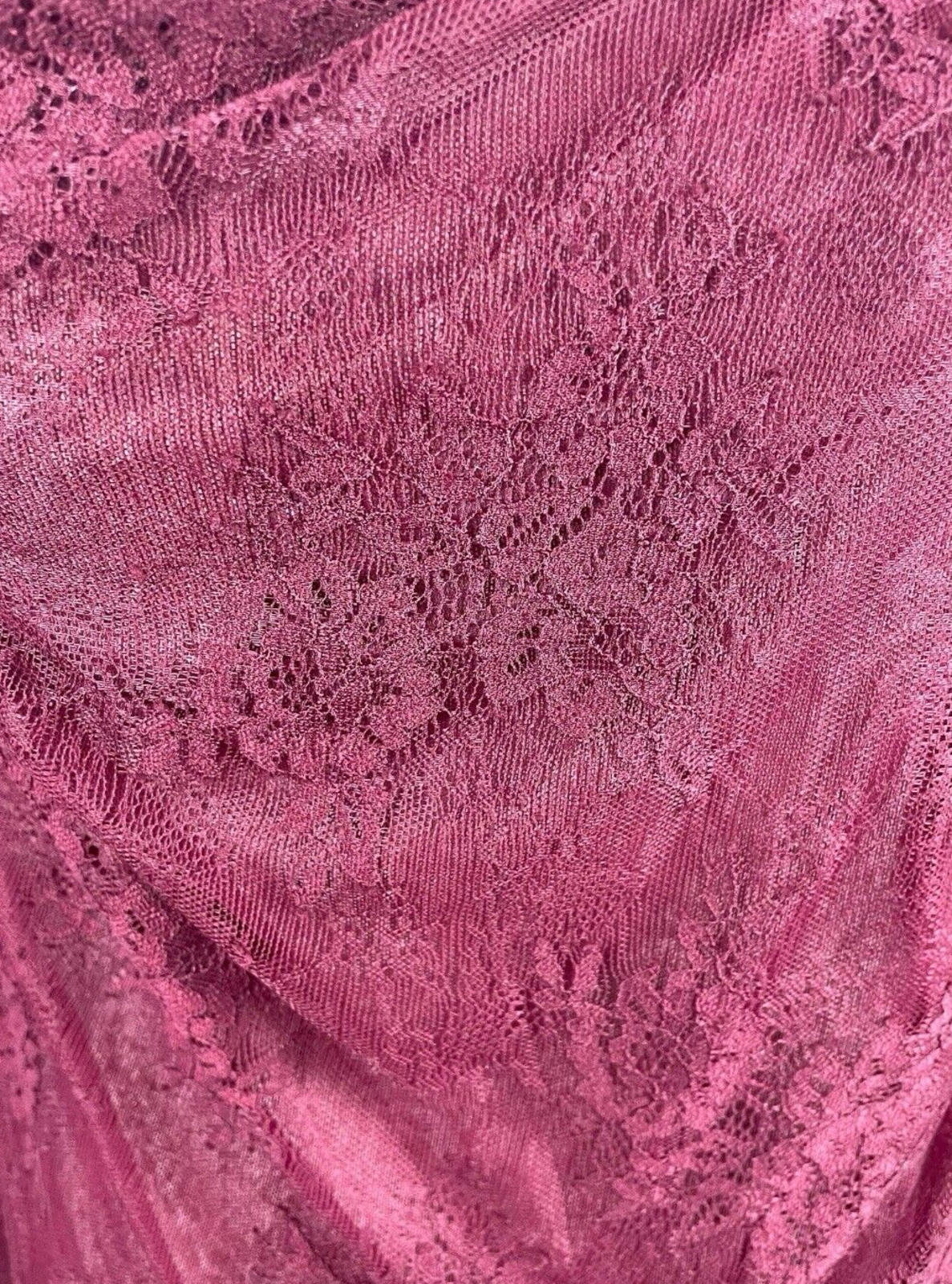 Pretty Little Thing Deep Red Lace Mini Dress Lined Women’s UK Size 16