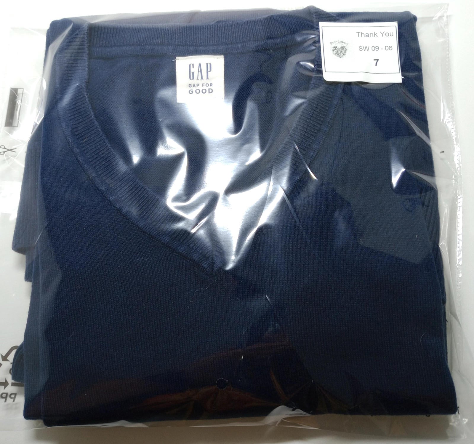 Gap Knit Jumper Men's UK Size L Blue Long Sleeve 100% Cotton V-Neck Sweater