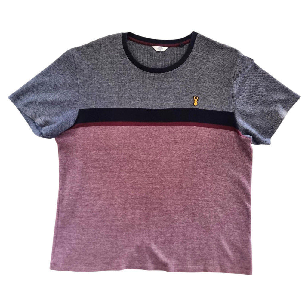 Next T-Shirt Red Blue Jersey Crew Neck 100% Cotton Men's UK Size XL