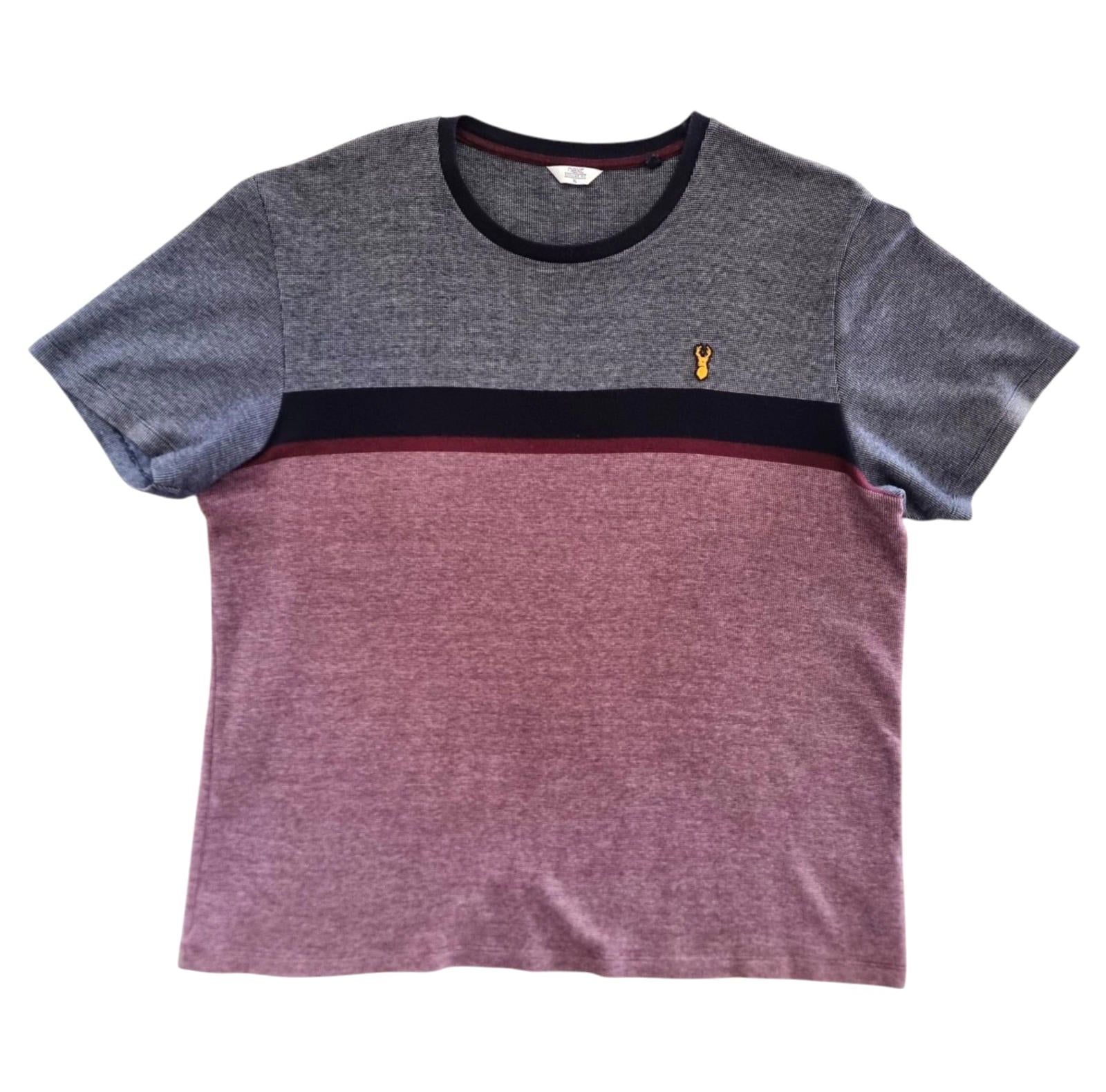 Next T-Shirt Red Blue Jersey Crew Neck 100% Cotton Men's UK Size XL