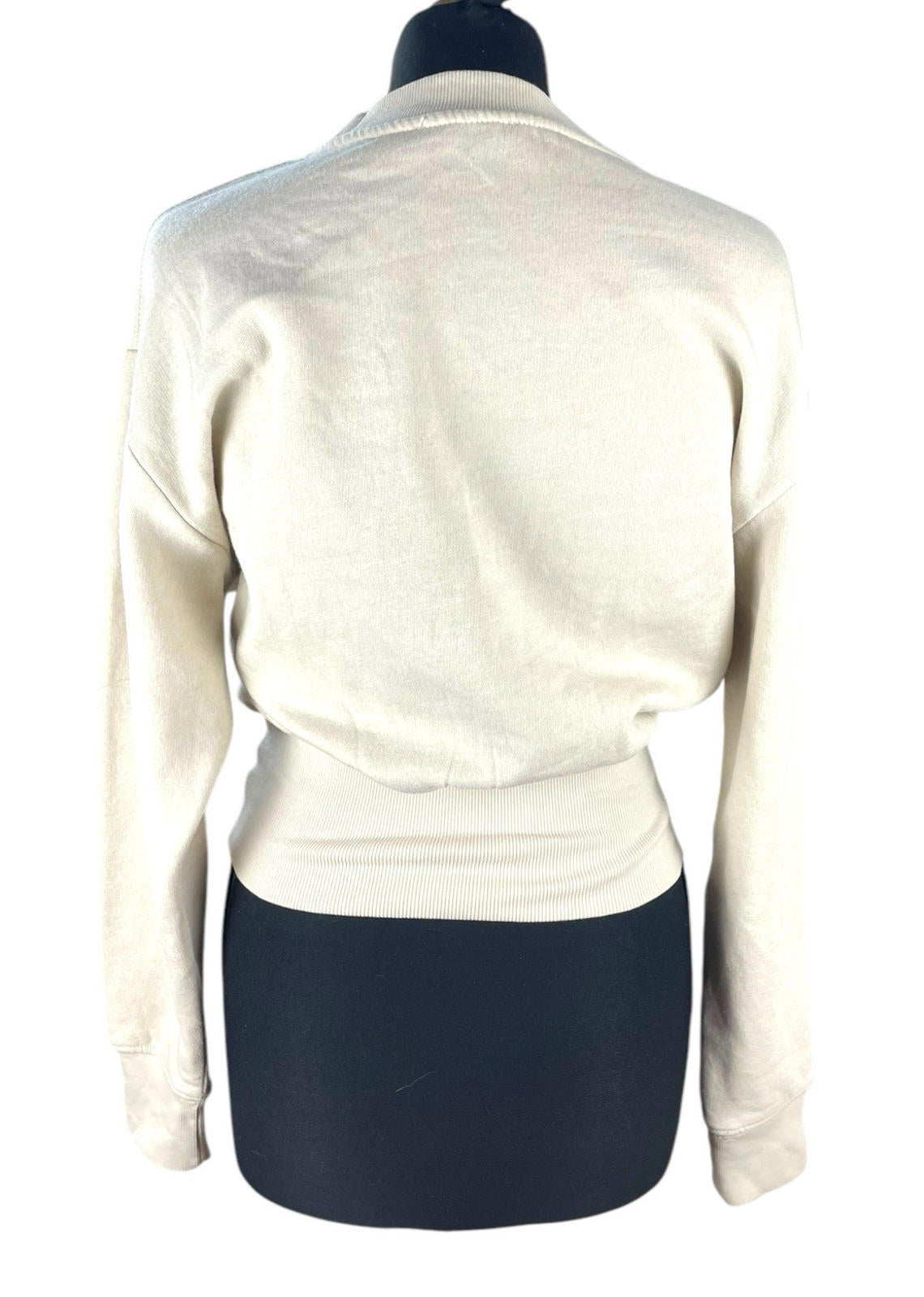 Zara Jumper Jersey Cream Beige Cropped Sweater Women’s UK Size S