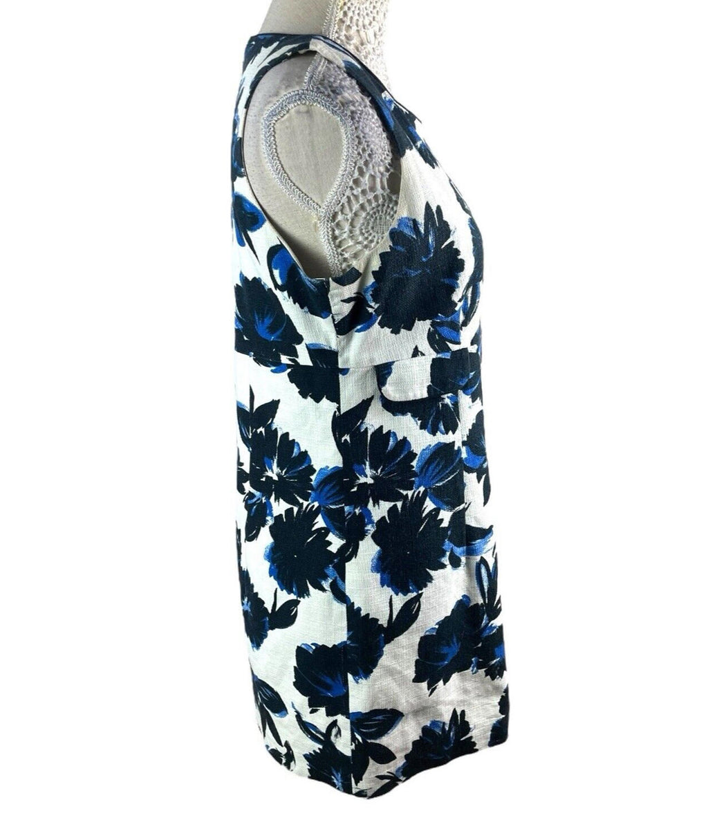 Formula Joven White & Blue Floral Pencil Dress Mini Women’s UK Size 12