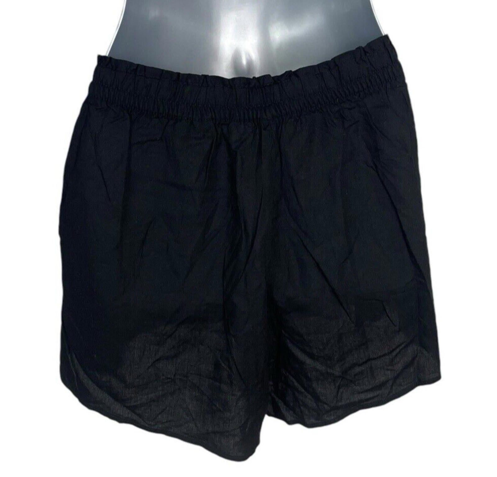 Divided Black Shorts Elasticated Waist Pockets Women’s UK Size XS