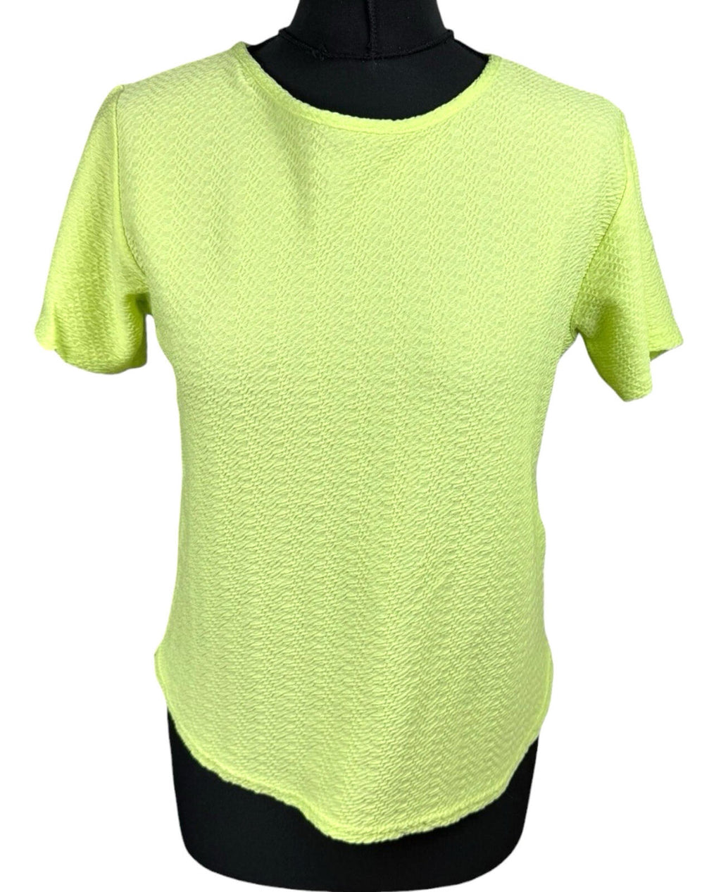 Peacocks T-Shirt Top Women’s UK Size 8 Neon Yellow Textured Lightweight