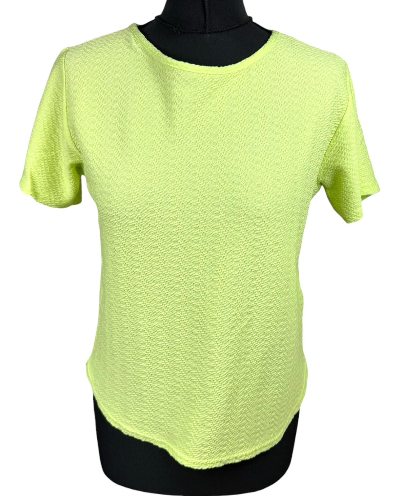 Peacocks T-Shirt Top Women’s UK Size 8 Neon Yellow Textured Lightweight