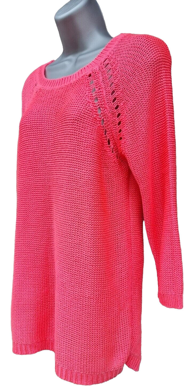 F&F Pink Knit Jumper Dress Crew Neck Women's UK Size 10