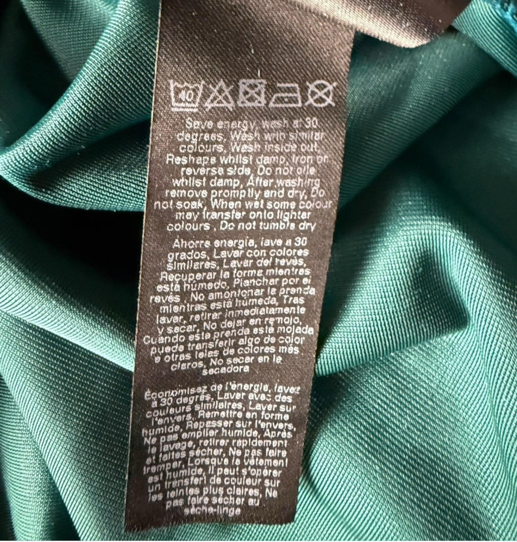 Miss Selfridge Velour Bodysuit Women’s UK Size 8 Sleeveless Green