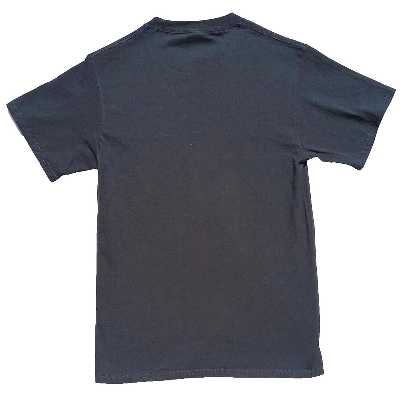 Graphic Print T-Shirt Men's UK Size S Black Crew Neck 100% Cotton Easy Care DEFY