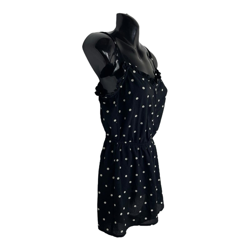 Divided Black Chiffon Romper Playsuit Polka Dot Women’s UK Size 6