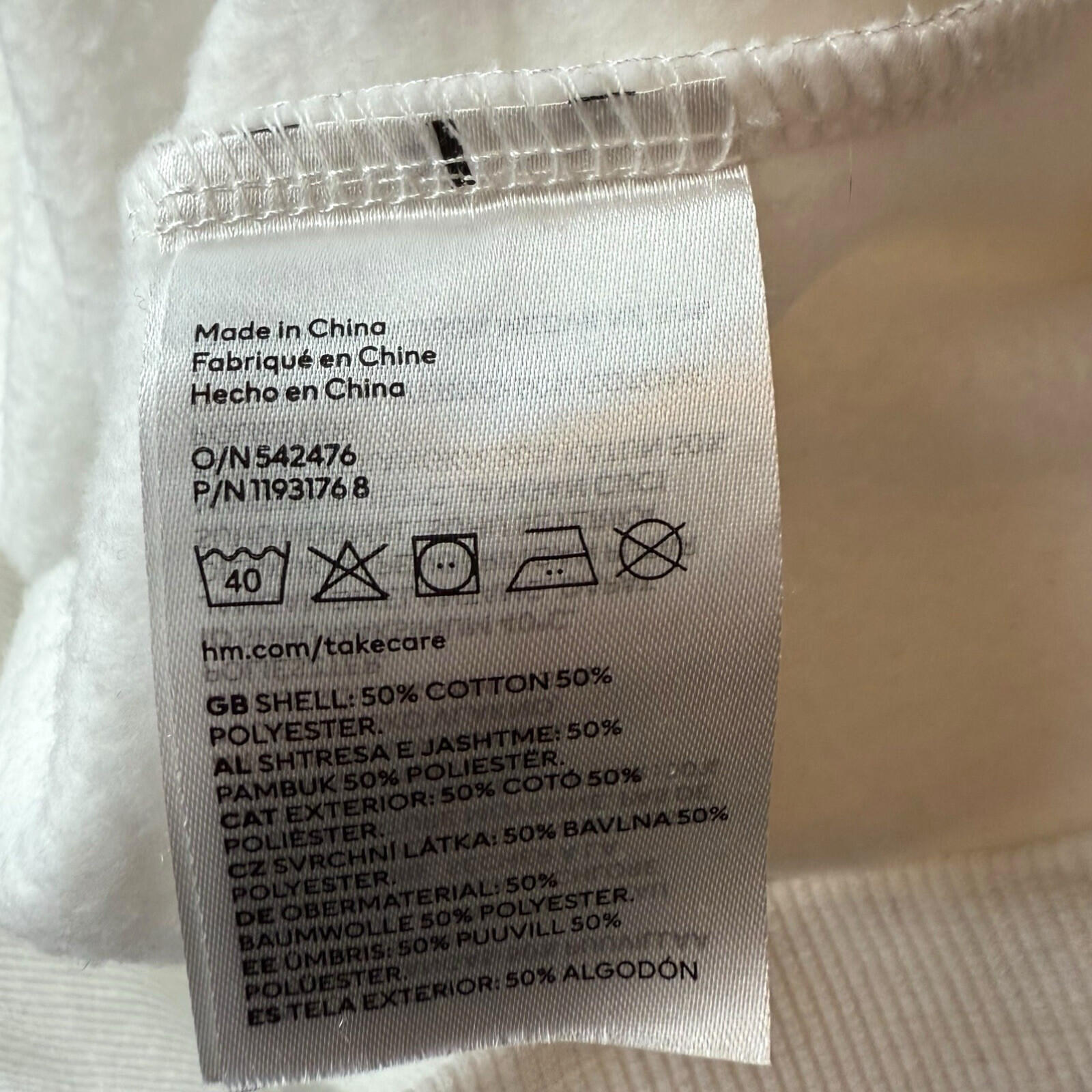 Divided Fleece Lined Hoodie Women's UK Size 2XS Oversized Boston White Jersey