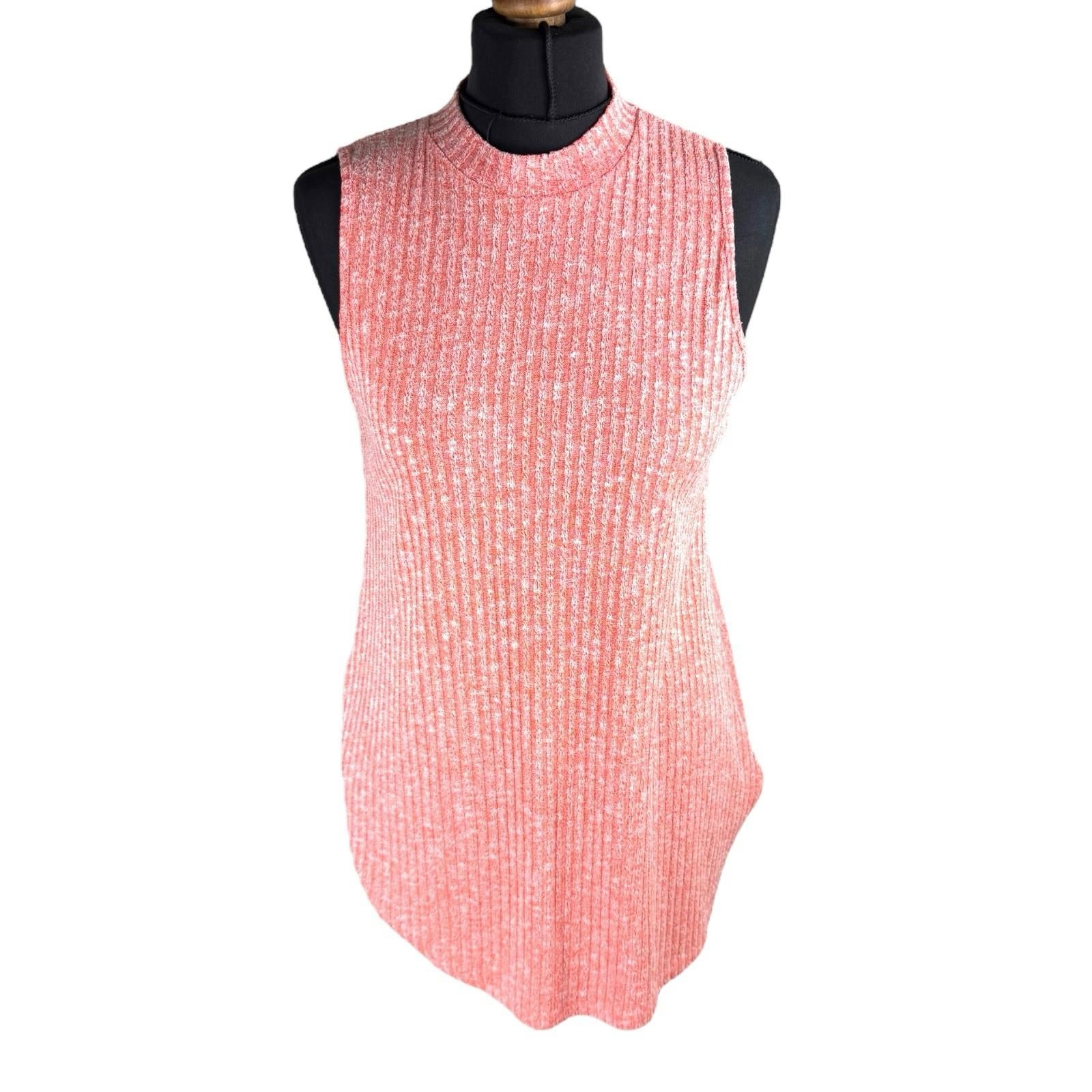 Next Peach Sleeveless Ribbed Vest Jumper Sleeveless Women’s UK Size 12