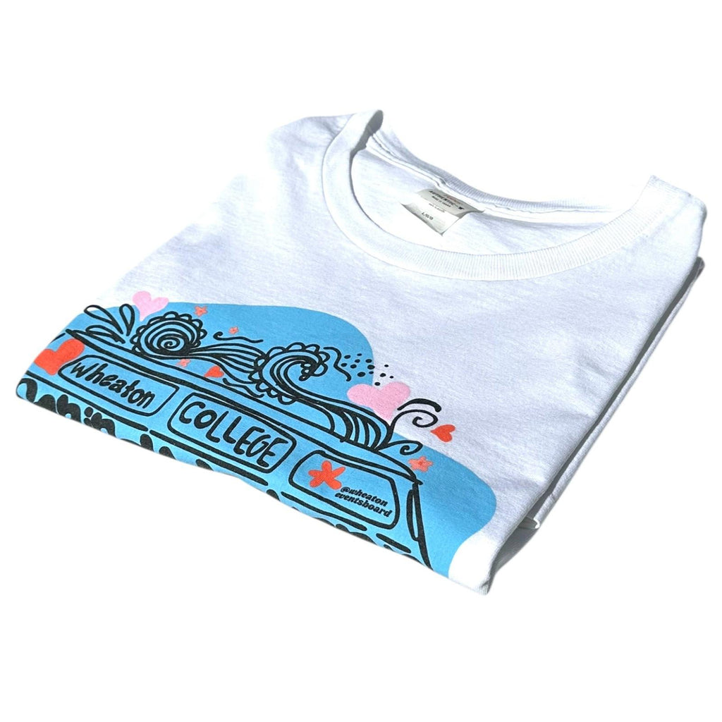 Spring Weekend T-Shirt Women's UK Size L White Graphic Print USA Wheaton College