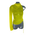 Topshop Bright Yellow Chiffon Top One Sleeve Sheer Women’s UK Size 8-10