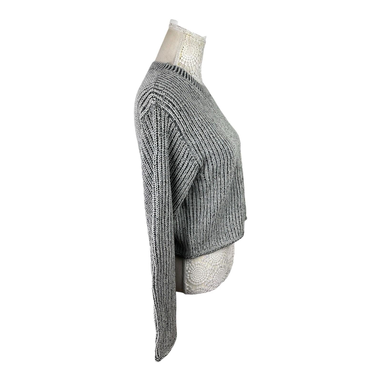 H&M Knit Jumper Grey Marl Long Sleeve Cropped Women’s UK Size XS