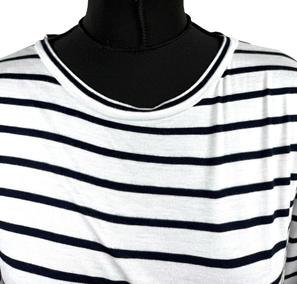 Marks & Spencer White Stripe T-Shirt Top Nautical Women’s UK Size 16
