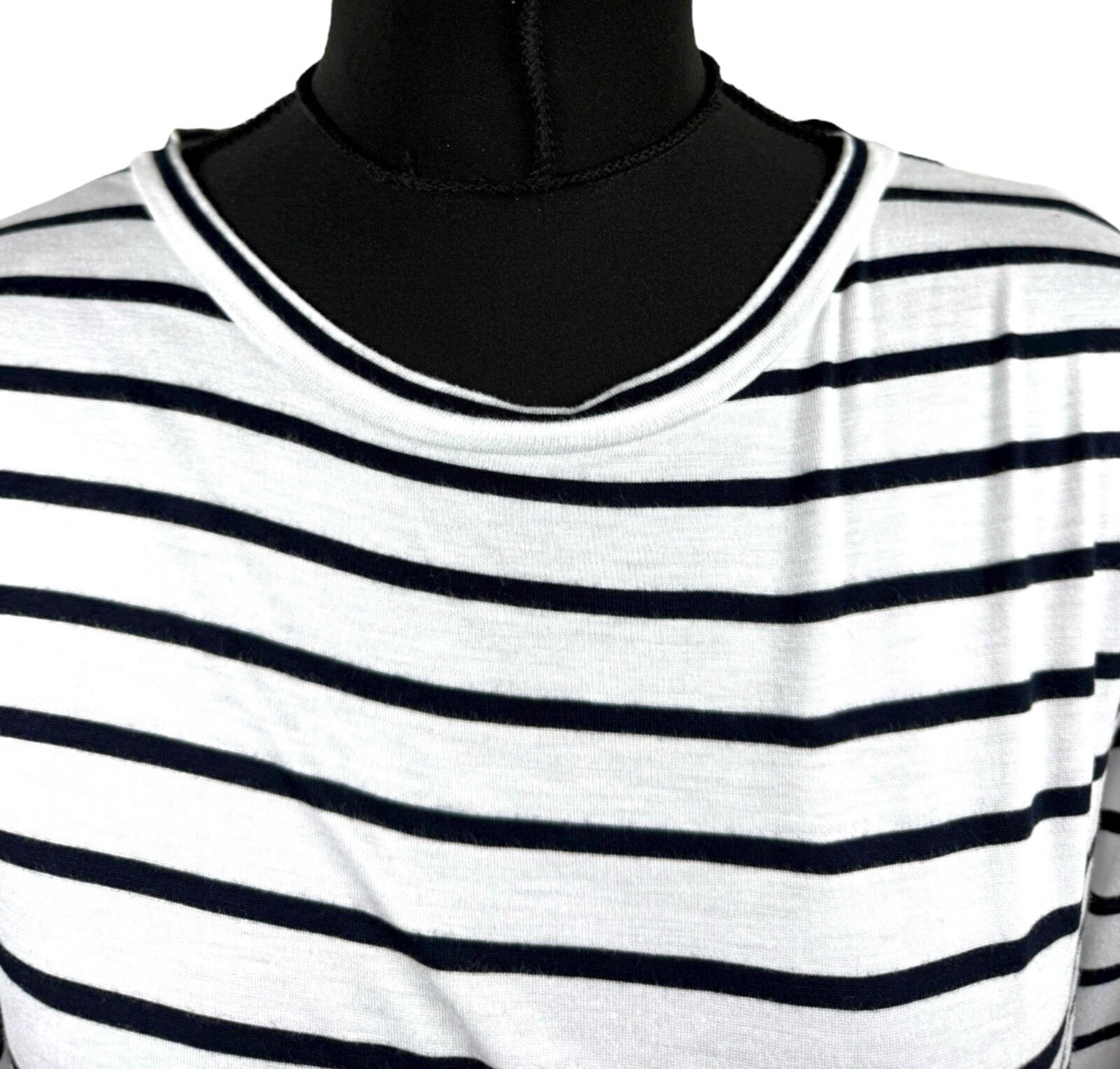 Marks & Spencer White Stripe T-Shirt Top Nautical Women’s UK Size 16