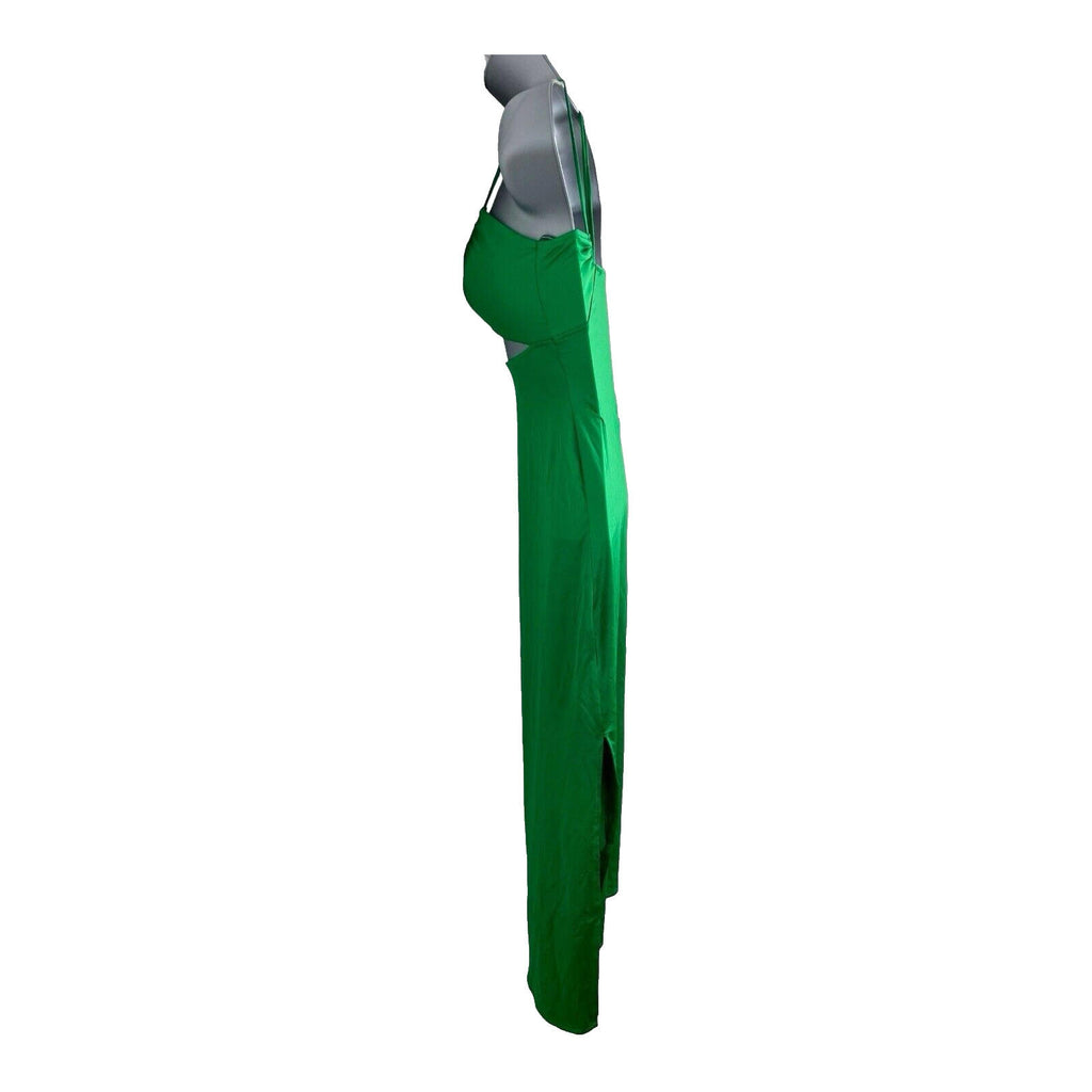 Pull & Bear Green Sleeveless Maxi Dress with Cutout Detail