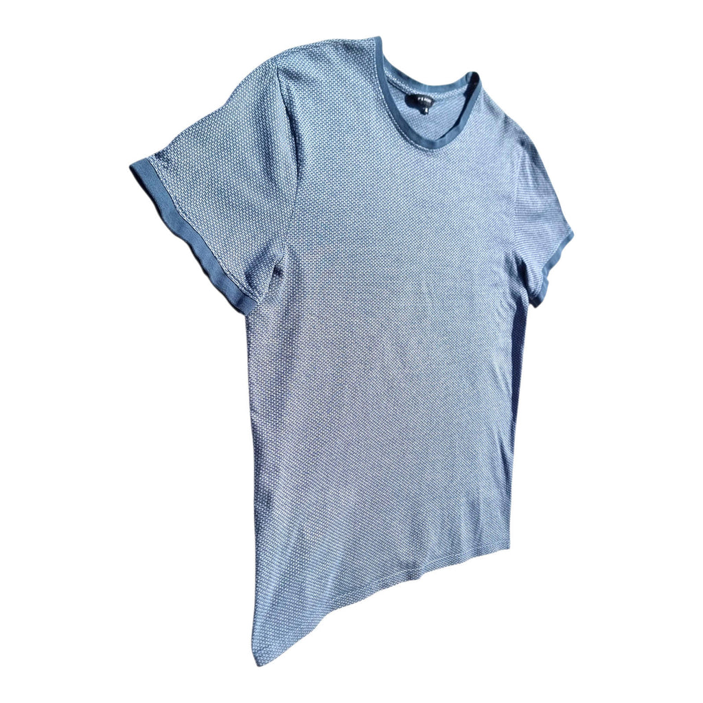 Peacocks T-Shirt Men's UK Size XL Blue Geometric Pattern Crew Neck Summer