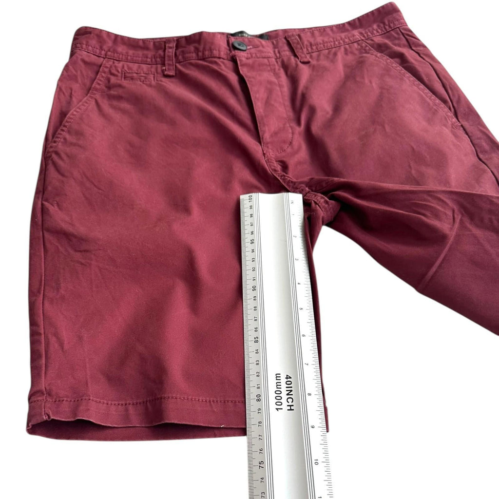River Island Shorts Men's UK Size 30" W Red Chino Button Summer Casual