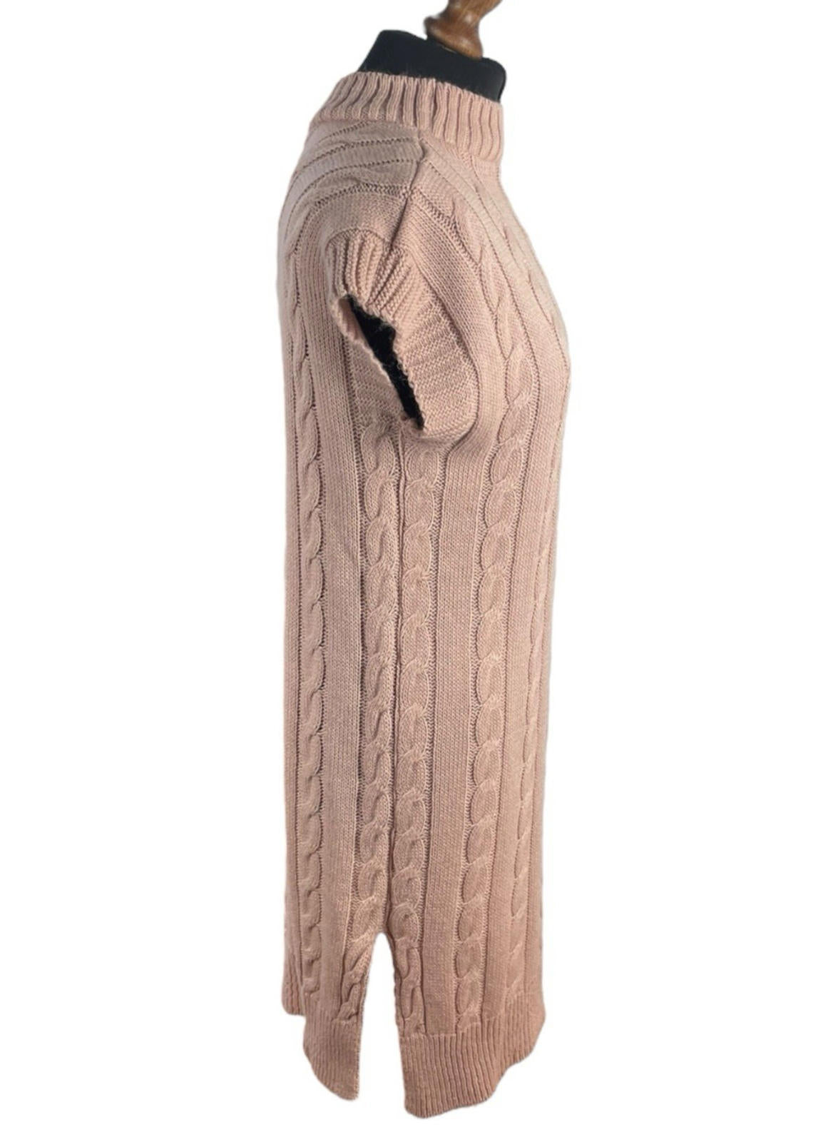Pink Sleeveless Jumper Dress Knee Length Aaron Knit Women’s UK Size M