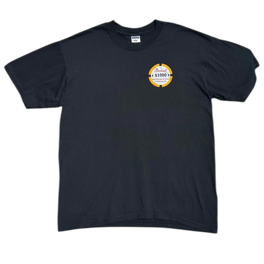 Bucknell Poker T-Shirt Men's UK Size L Black Graphic Print 2005 Short Sleeve