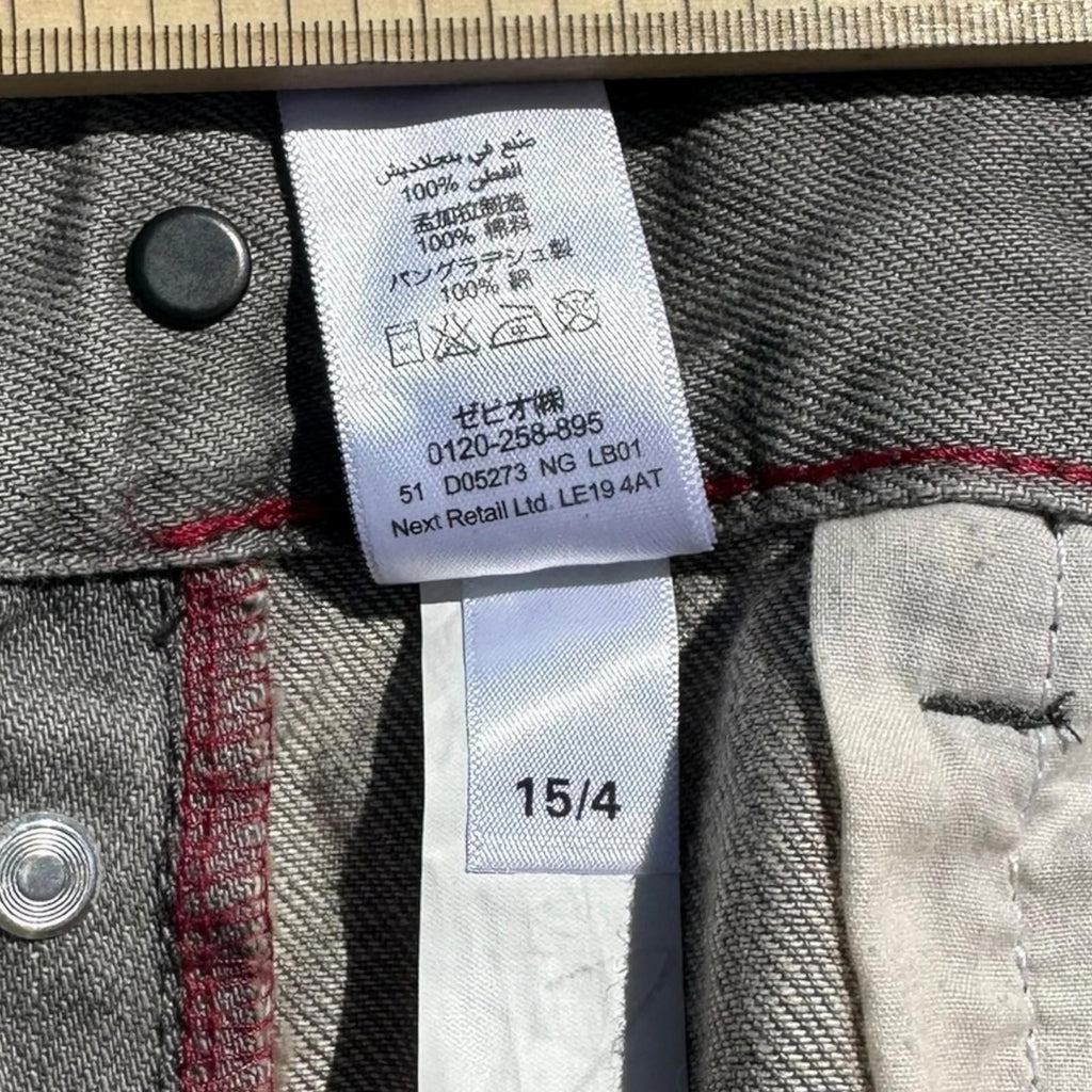 Next Florida Shorts Men's UK Size 30" W Grey Denim Slim Summer Button Up Pockets