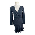 Lipsy London Black Wrap Dress Frilled Hem Gold Buckle Women’s UK Size 8