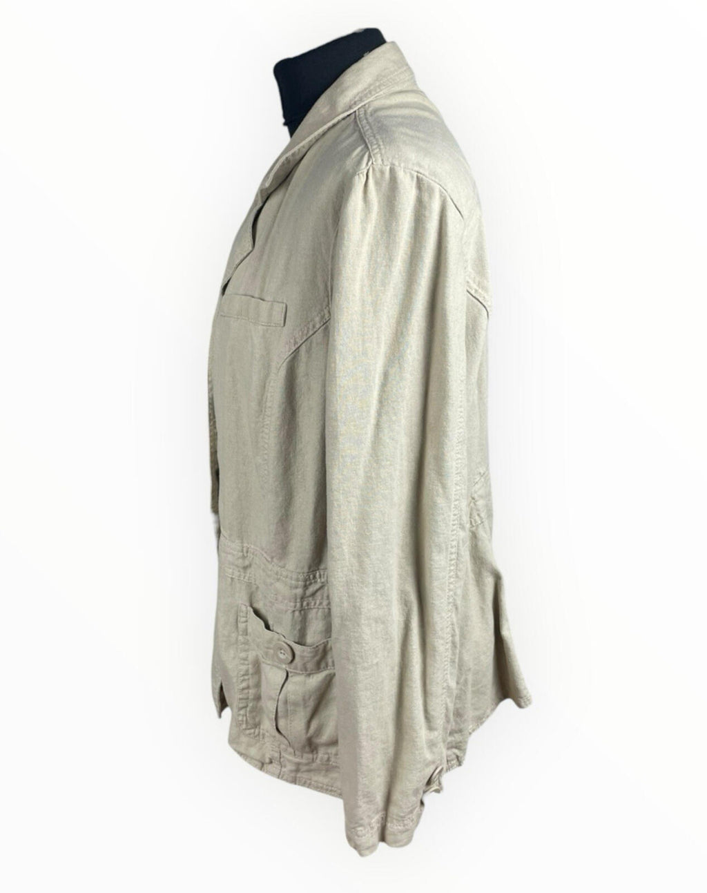 Debenhams Linen Jacket Women’s UK Size 18 Collared Pockets Beige Lightweight
