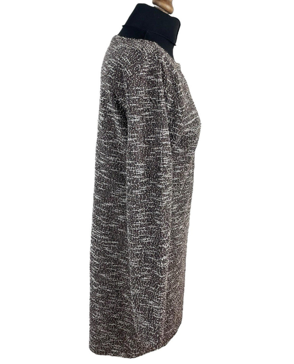 Brown Textured Mini Dress Pencil Long Sleeve Women’s UK Size 16