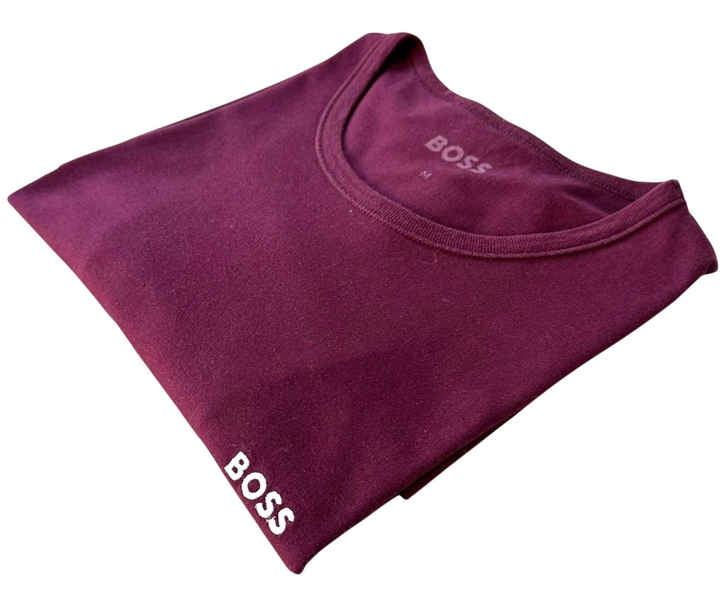 Hugo Boss T-Shirt Men's UK Size M Purple Short Sleeve Embroidered Logo Summer
