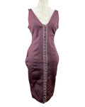 Missguided Bodycon Dress Deep Purple Stretch Women’s UK Size 12
