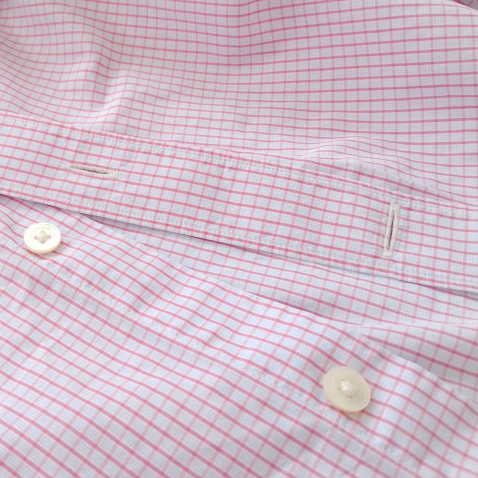 Gieves & Hawkes Pink Check Long Sleeve Shirt Men's UK Size M 37" Chest