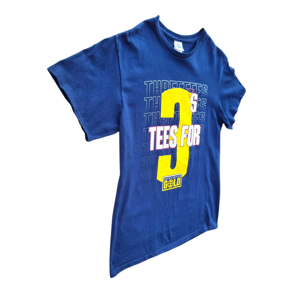 Graphic Print T-Shirt Basketball Men's UK Size M Blue Crew Neck 100% Cotton