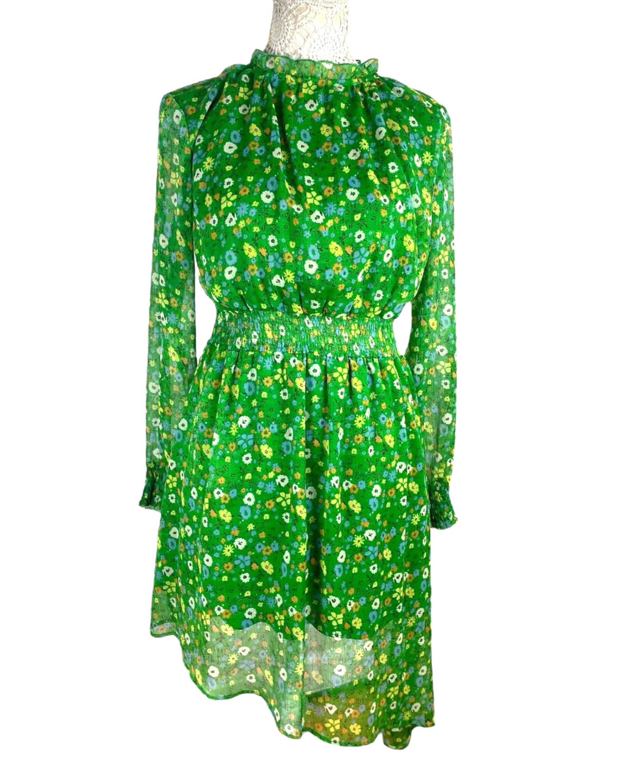 Boohoo Floral Mini Dress Women’s UK Size 12 Fit & Flare Elasticated Waist